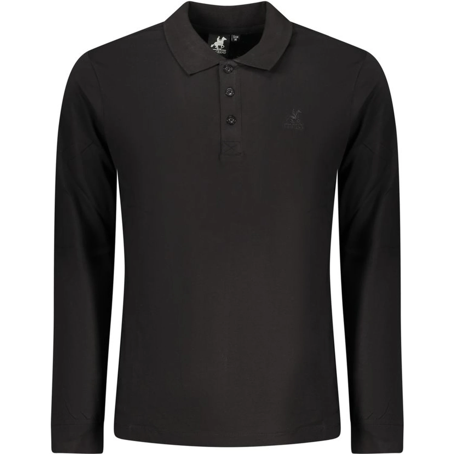 Black Cotton Men Polo Shirt