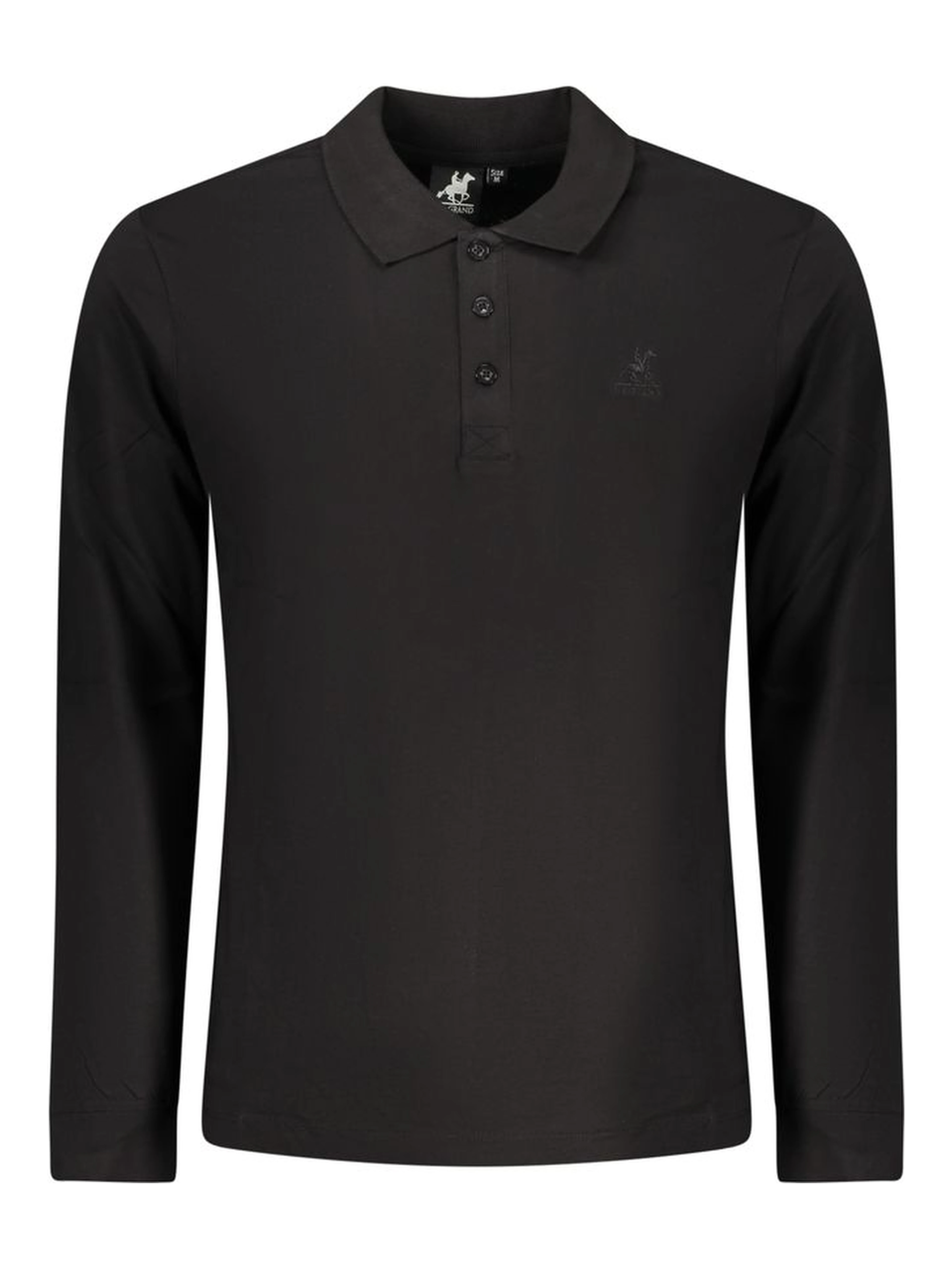 Black Cotton Men Polo Shirt