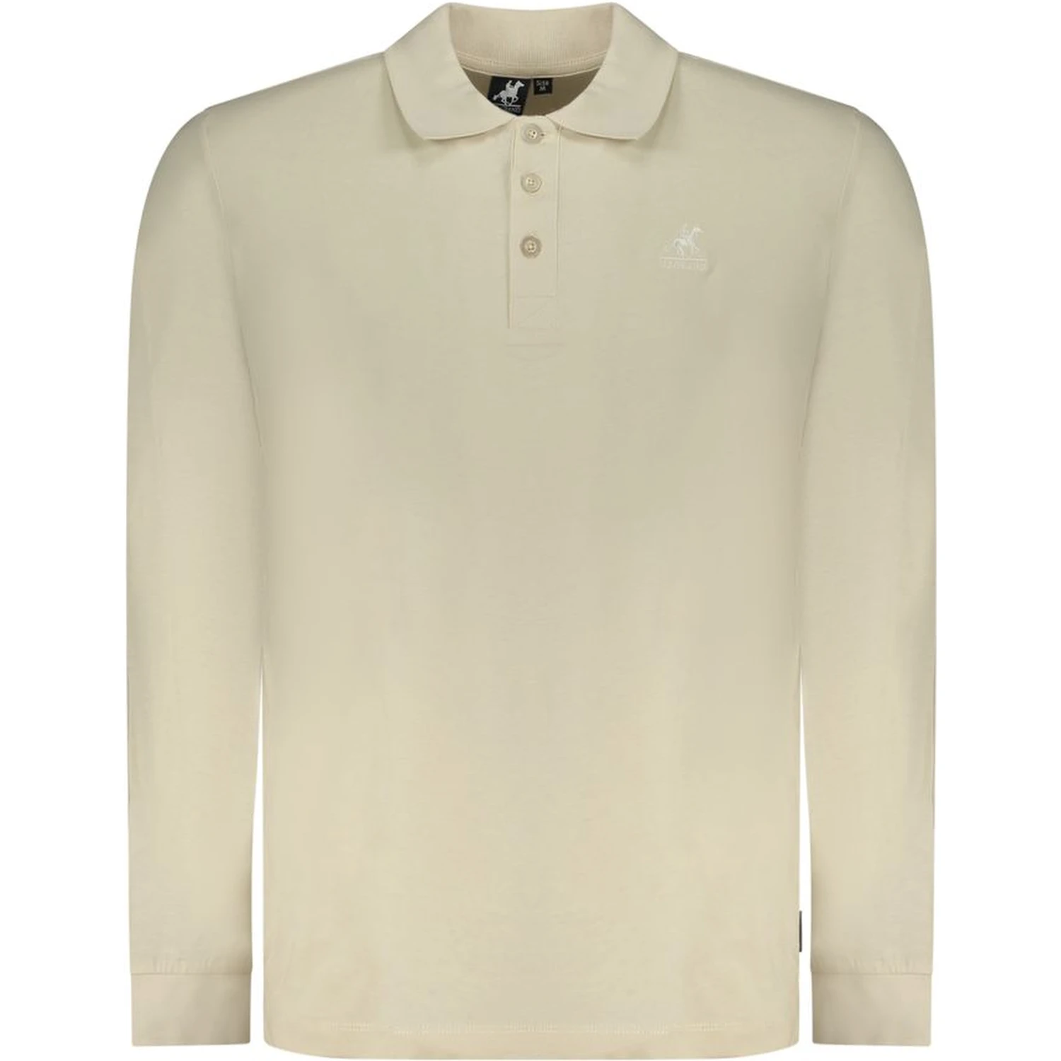 Beige Cotton Men Polo Shirt