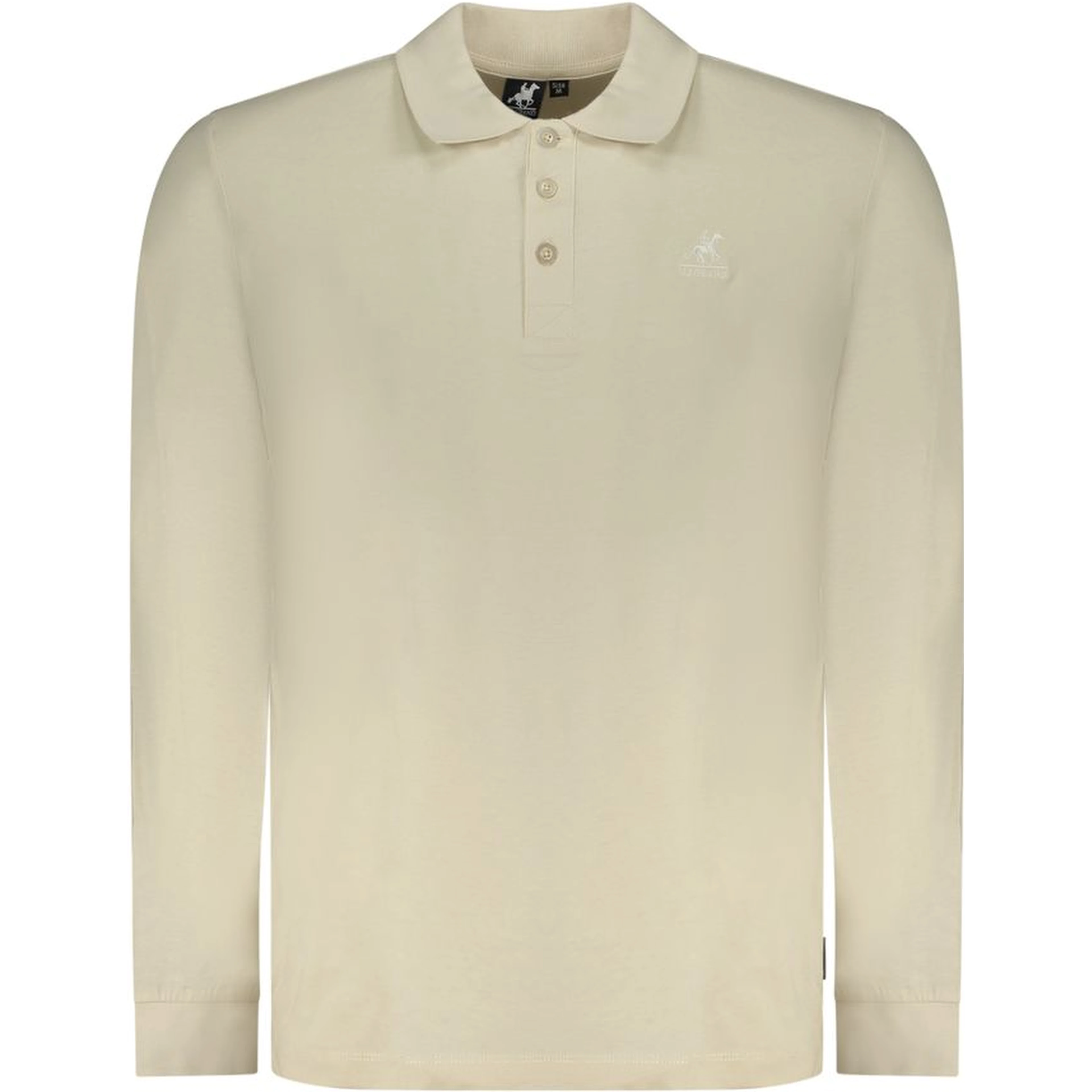 Beige Cotton Men Polo Shirt