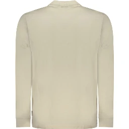 Beige Cotton Men Polo Shirt