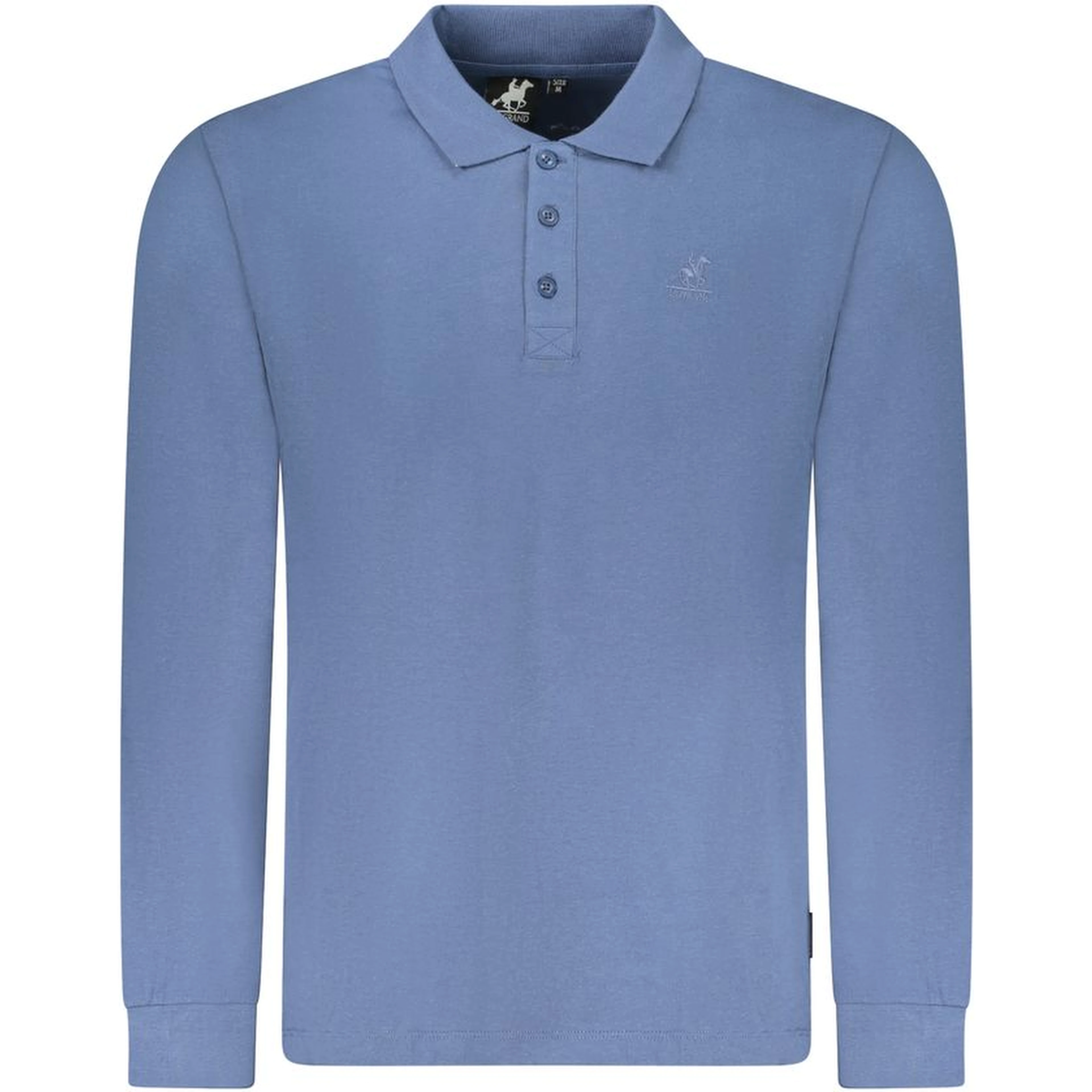 Blue Cotton Men's Polo Shirt