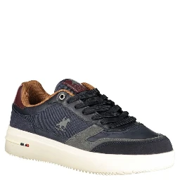 Blue Polyurethane Men Sneaker