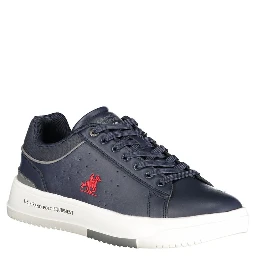Blue Polyurethane Men Sneaker