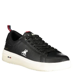 Black Polyurethane Men Sneaker