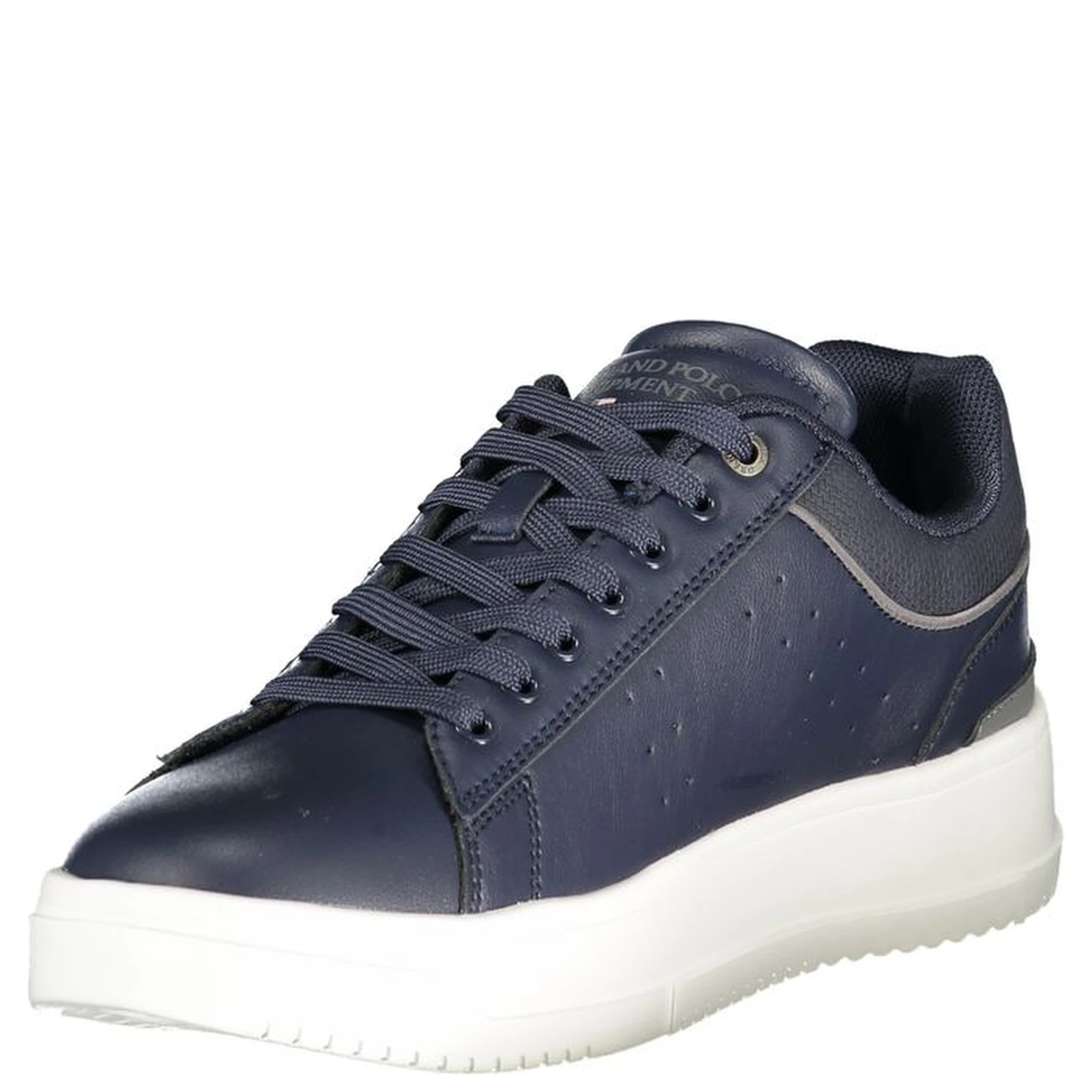 Blue Polyurethane Men Sneaker