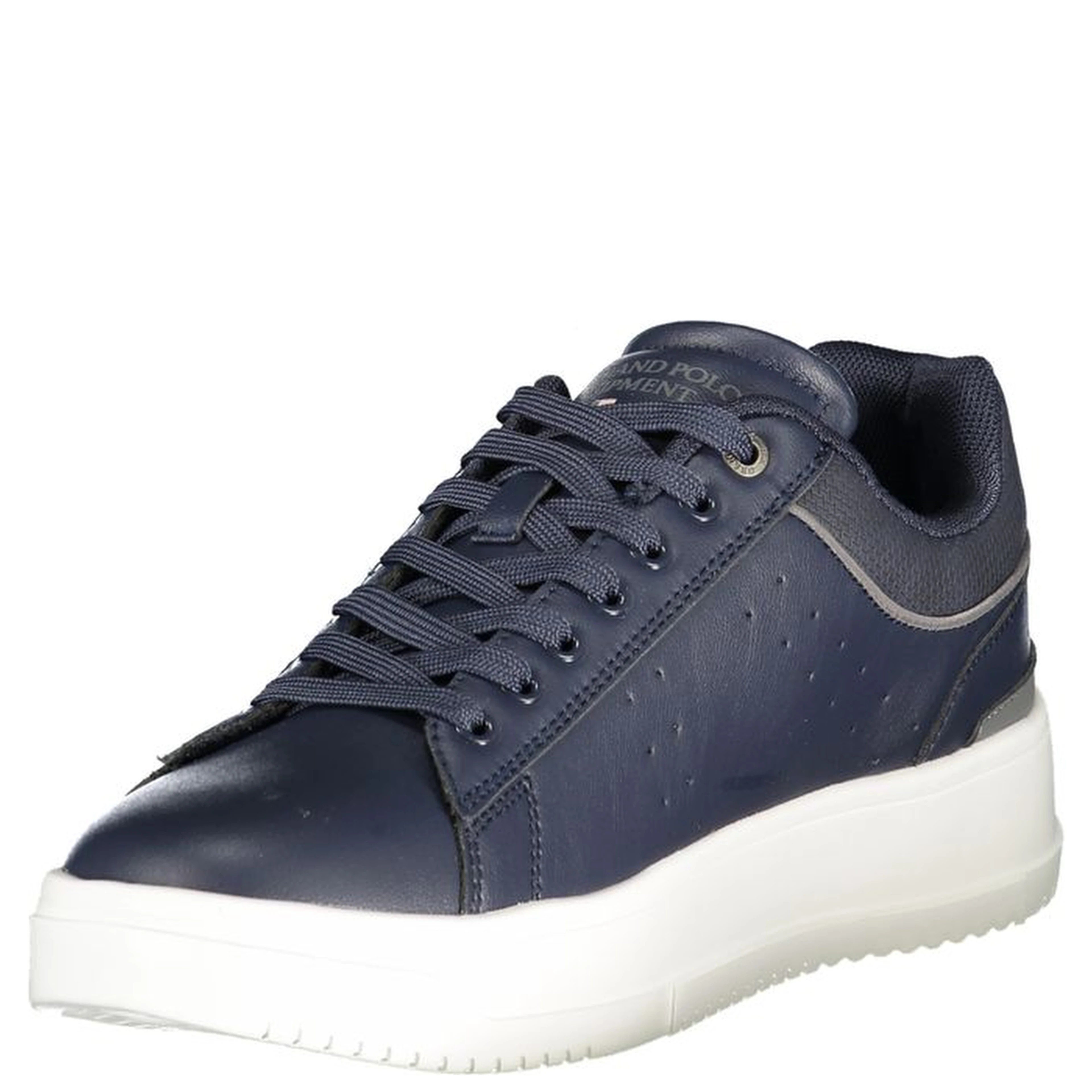 Blue Polyurethane Men Sneaker