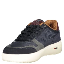 Blue Polyurethane Men Sneaker