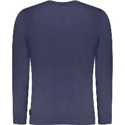 Blue Cotton Men T-Shirt