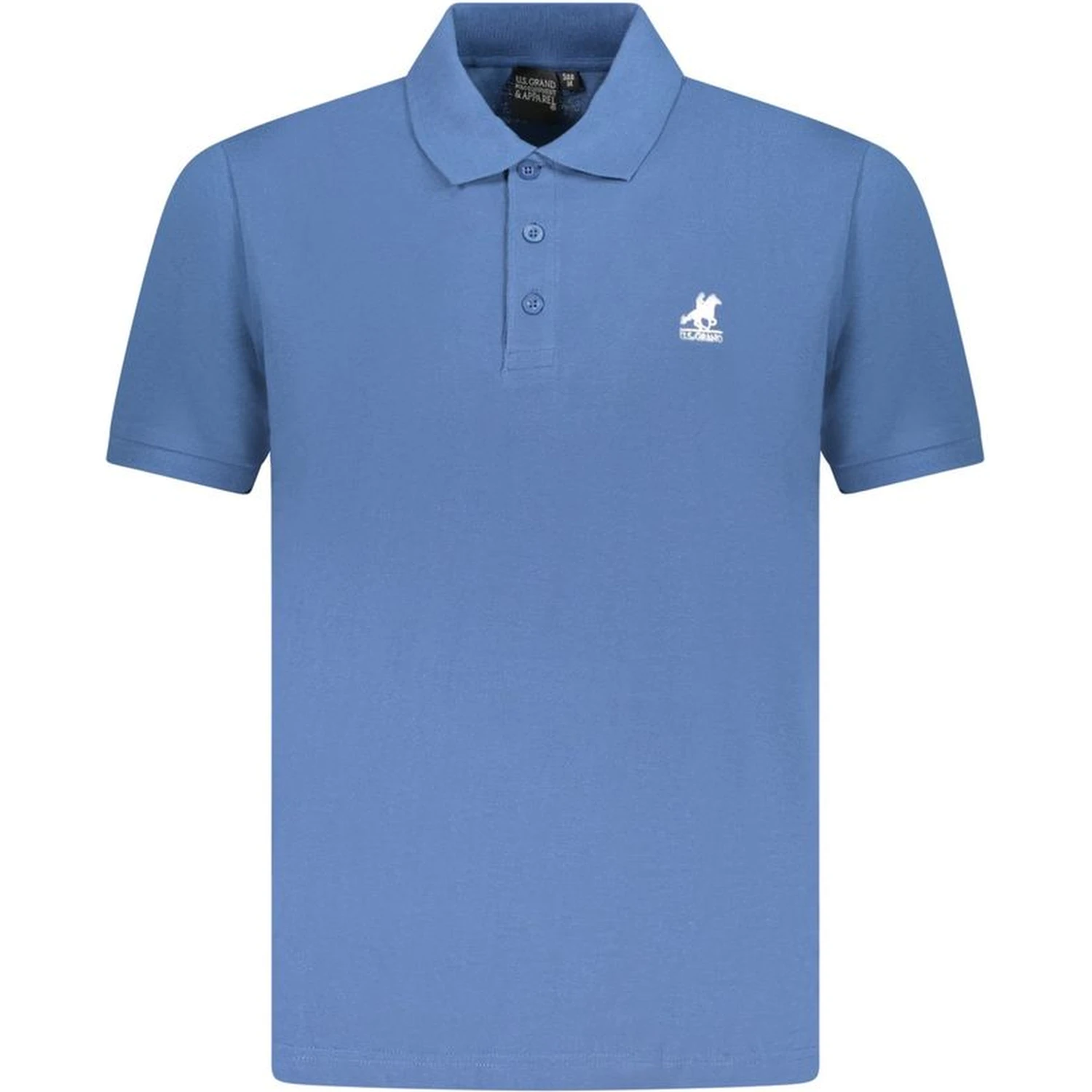 Blue Cotton Men Polo Shirt