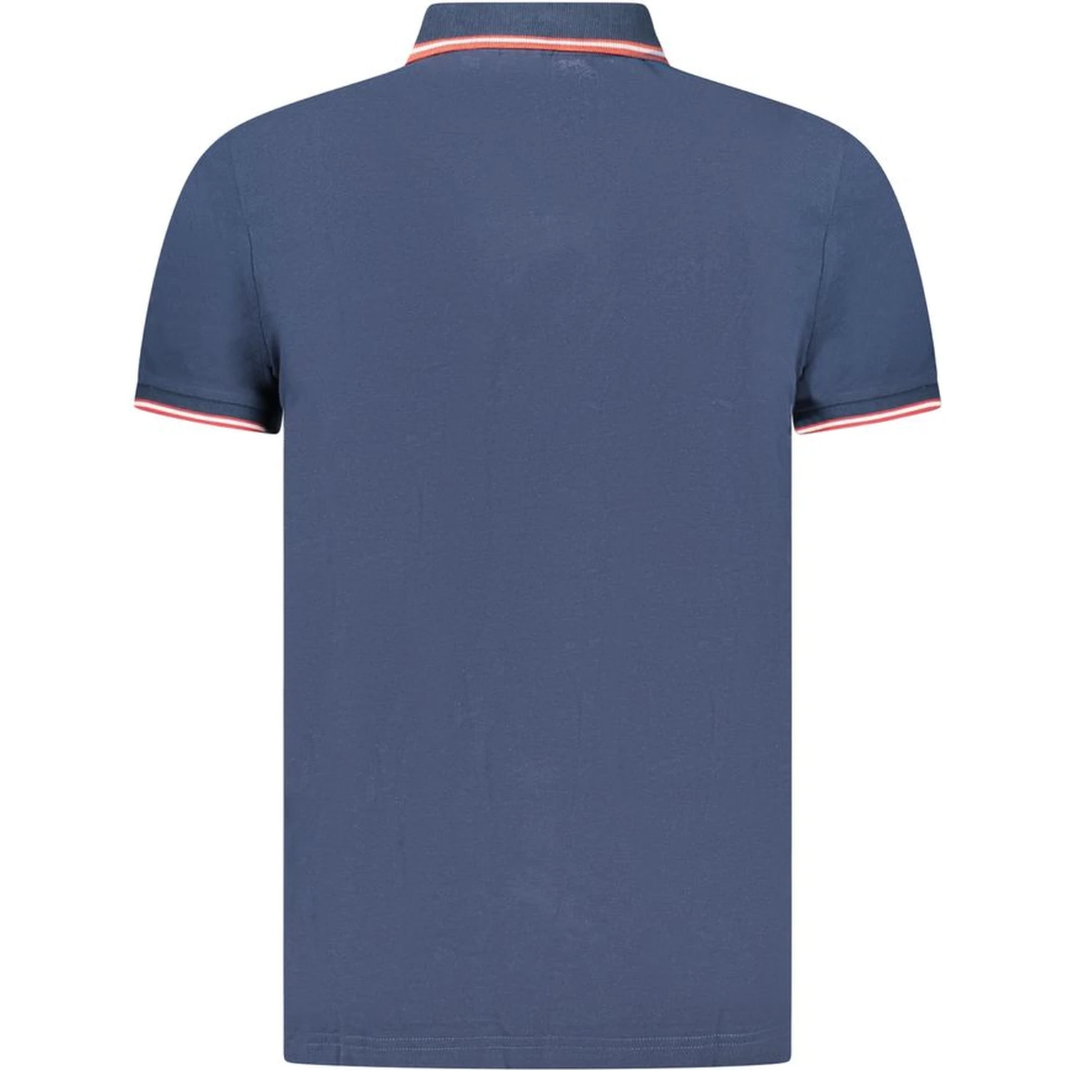Blue Cotton Men Polo