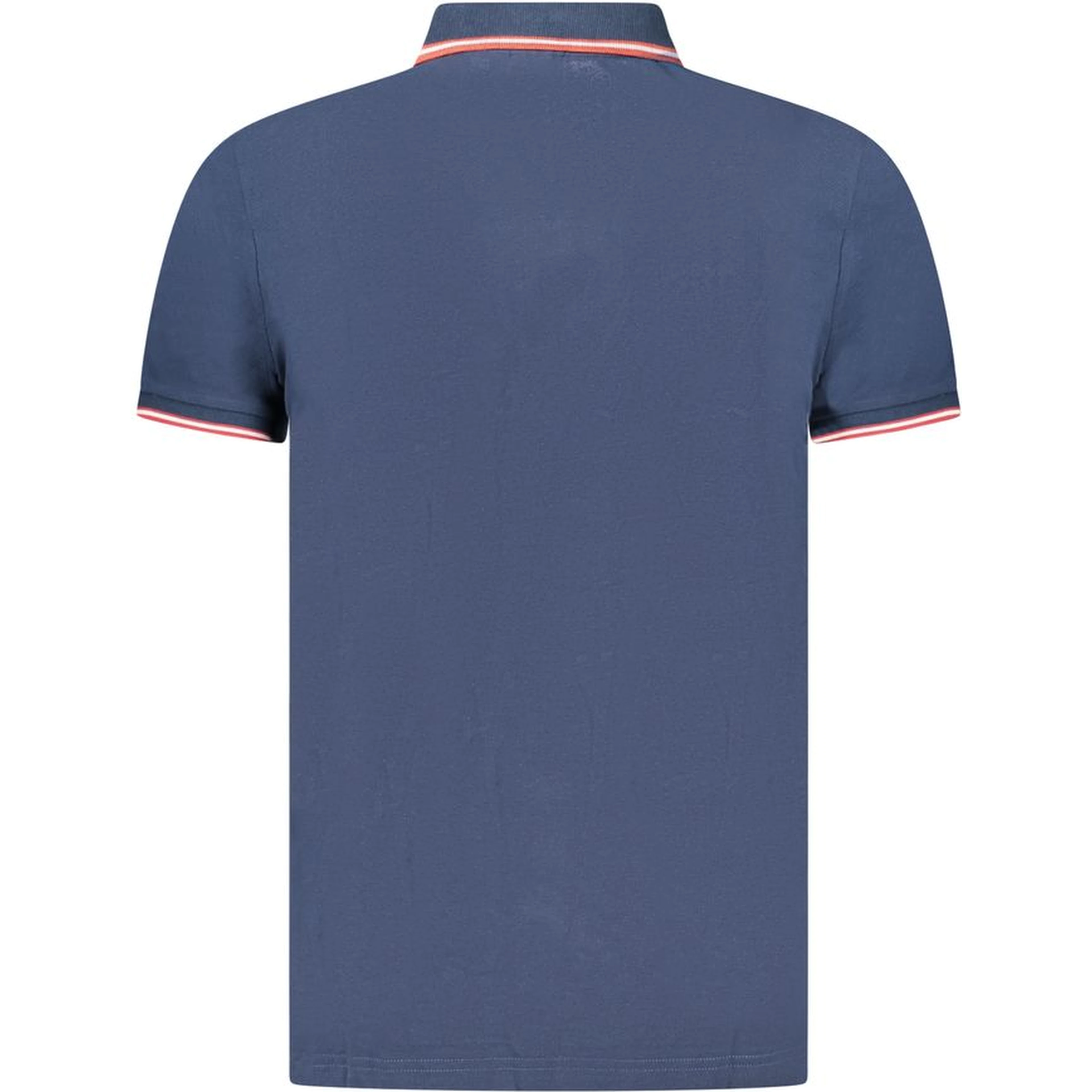 Blue Cotton Men Polo