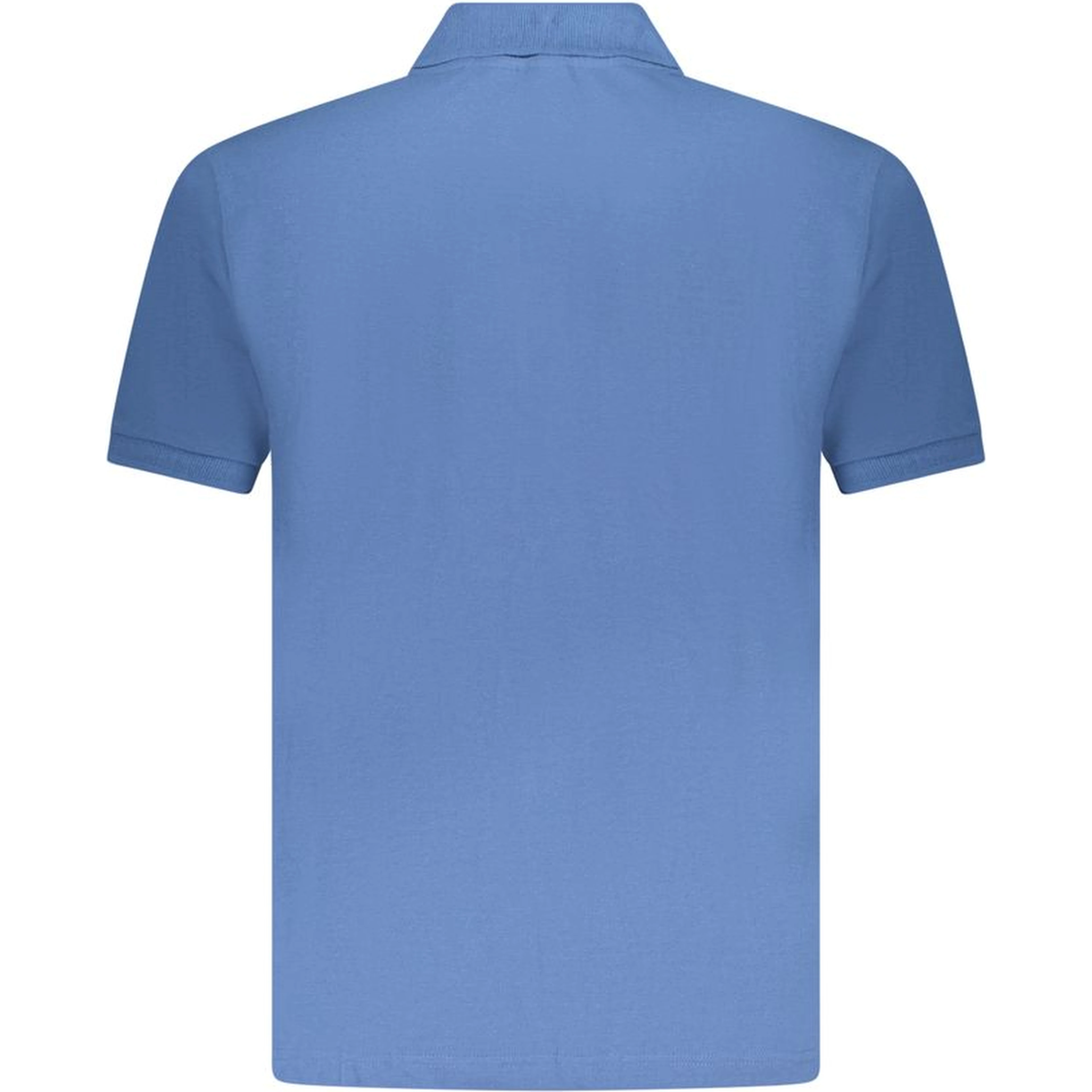 Blue Cotton Men Polo Shirt