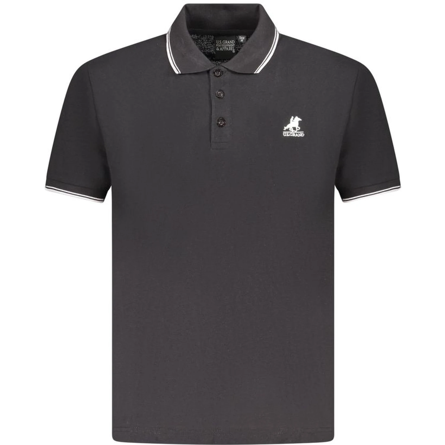 Black Cotton Men's Polo Shirt