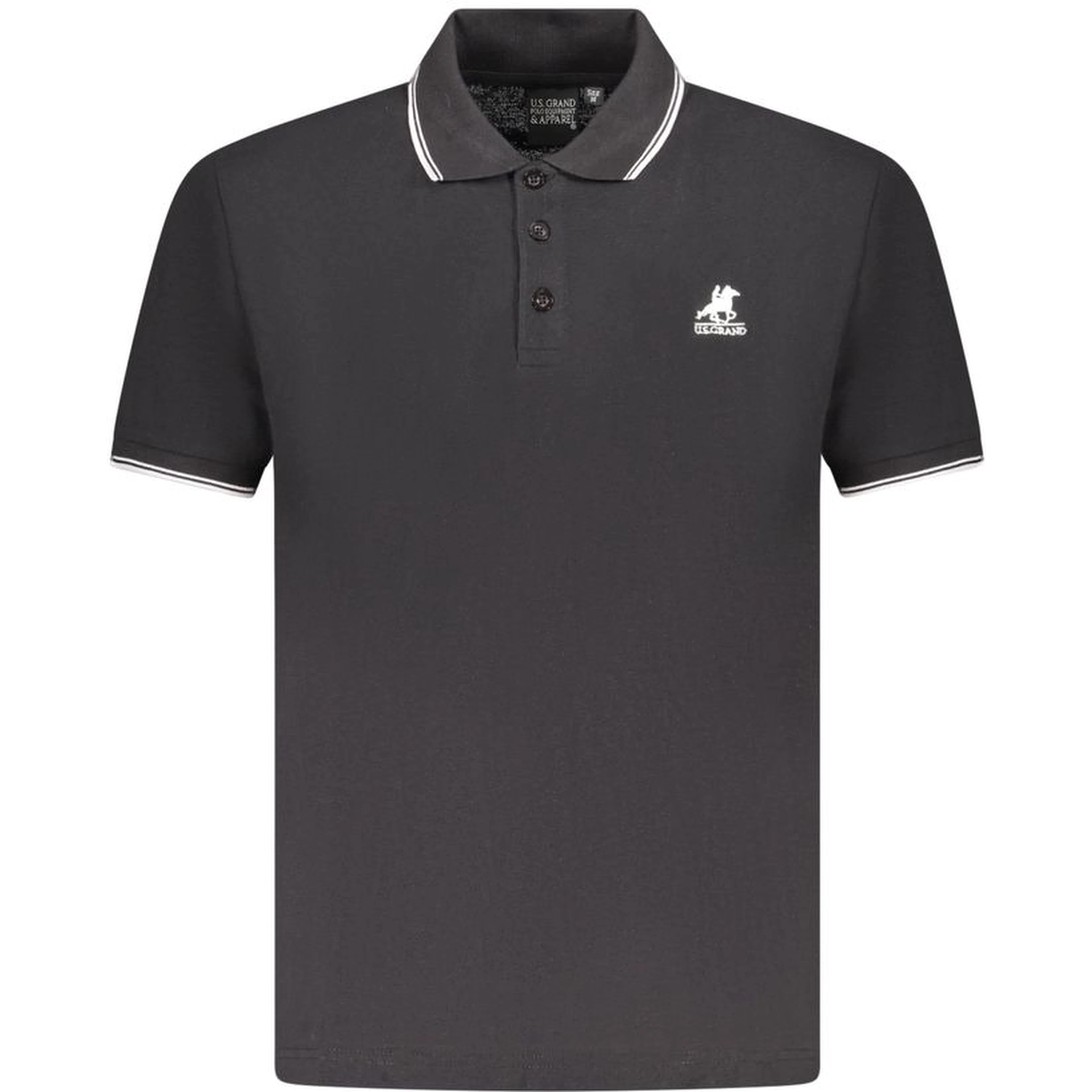 Black Cotton Men's Polo Shirt