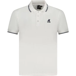 White Cotton Men Polo Shirt
