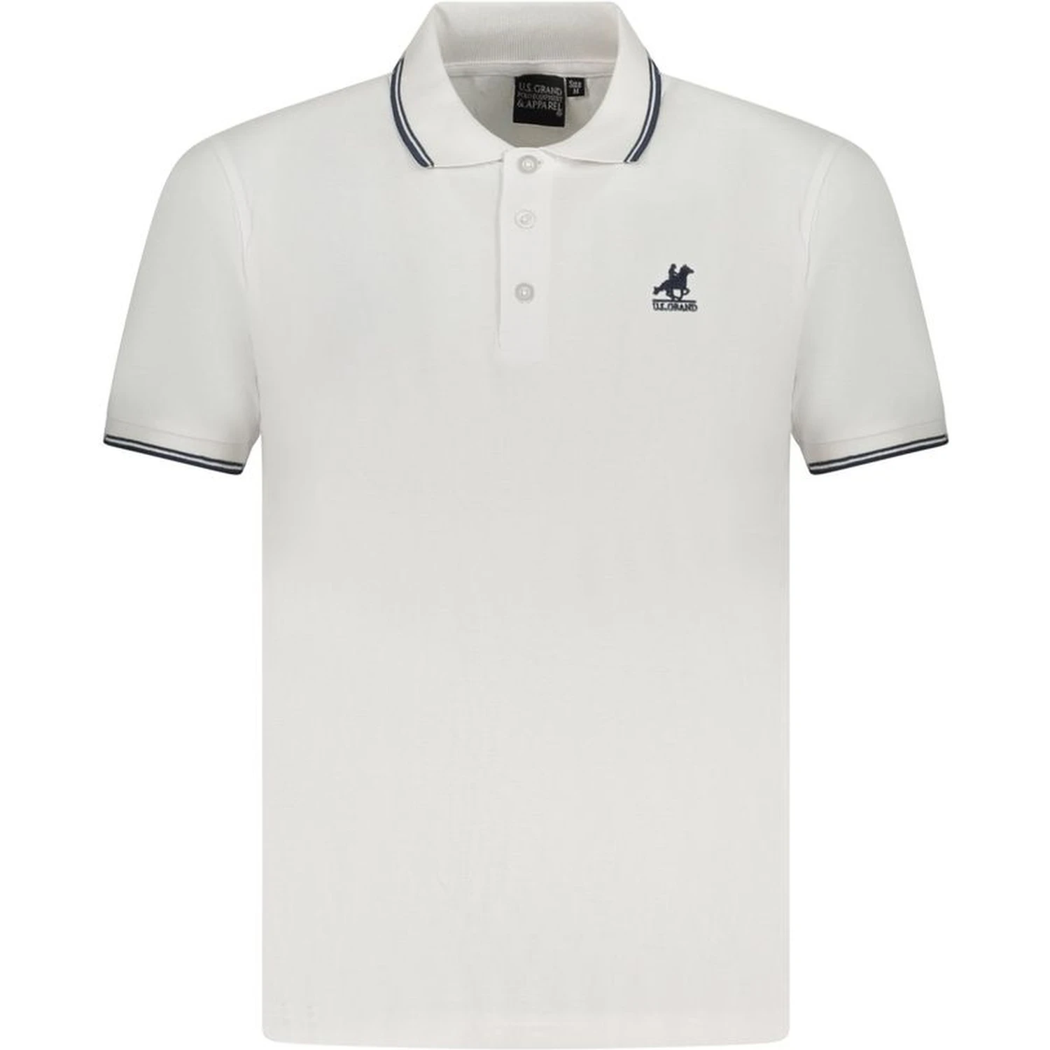 White Cotton Men Polo Shirt