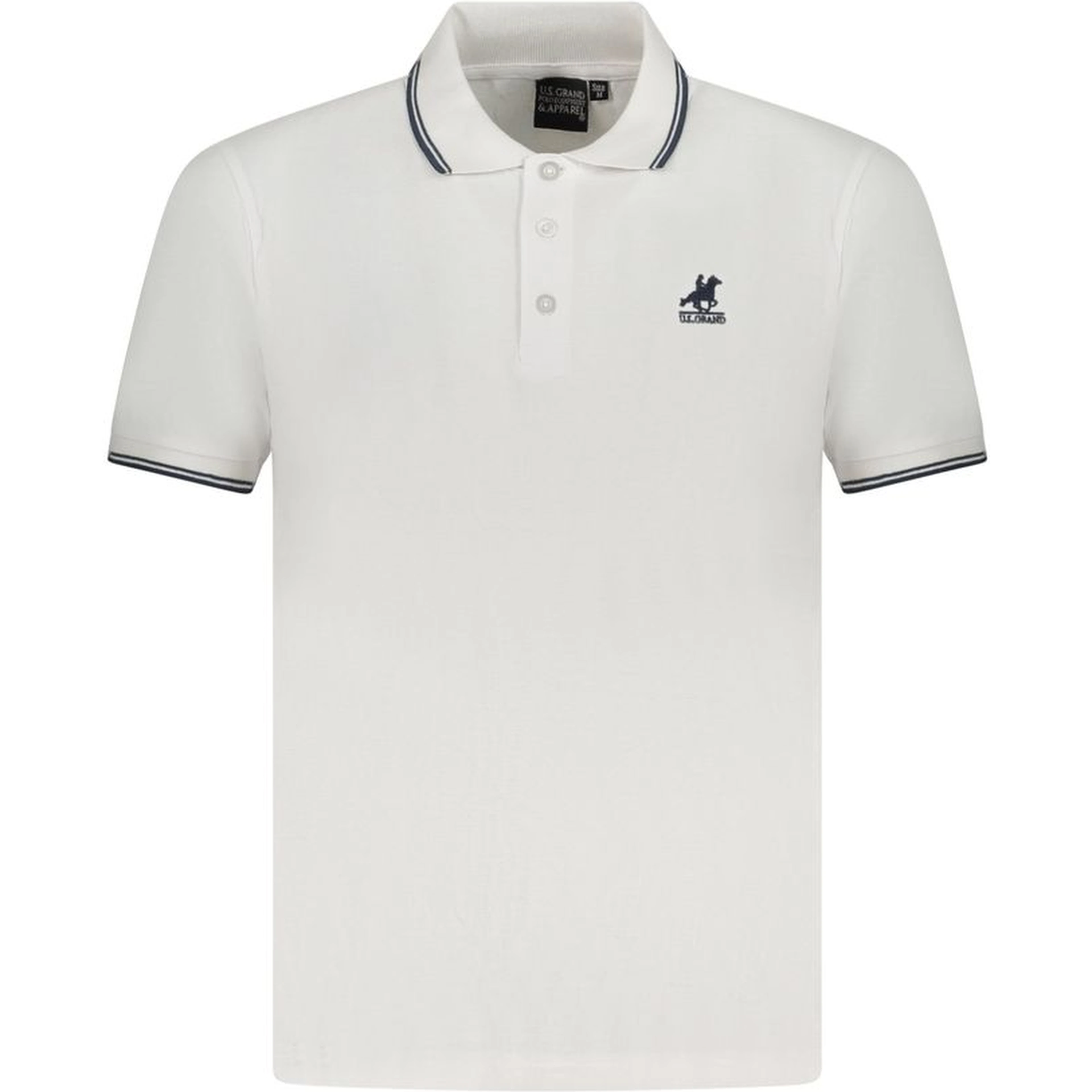 White Cotton Men Polo Shirt