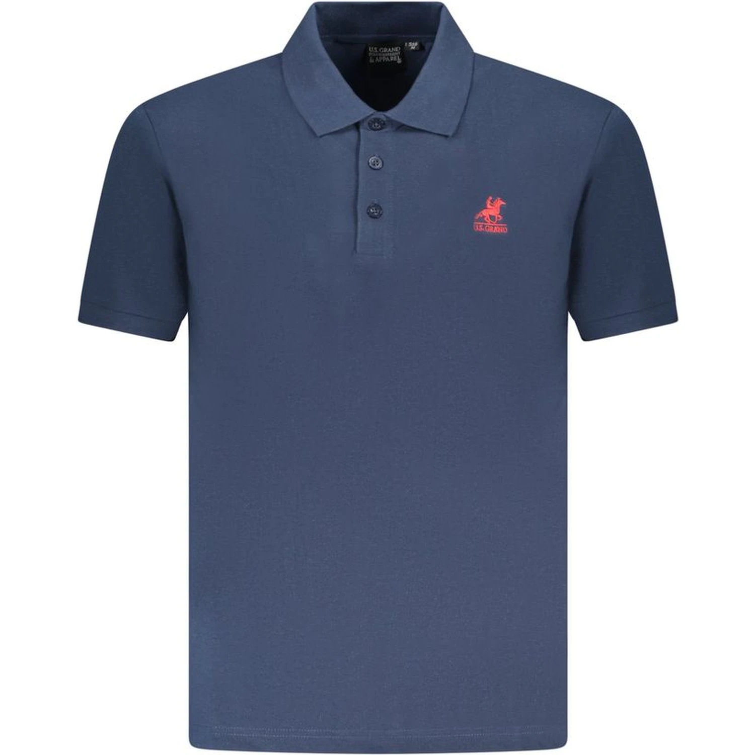 Blue Cotton Men Polo Shirt