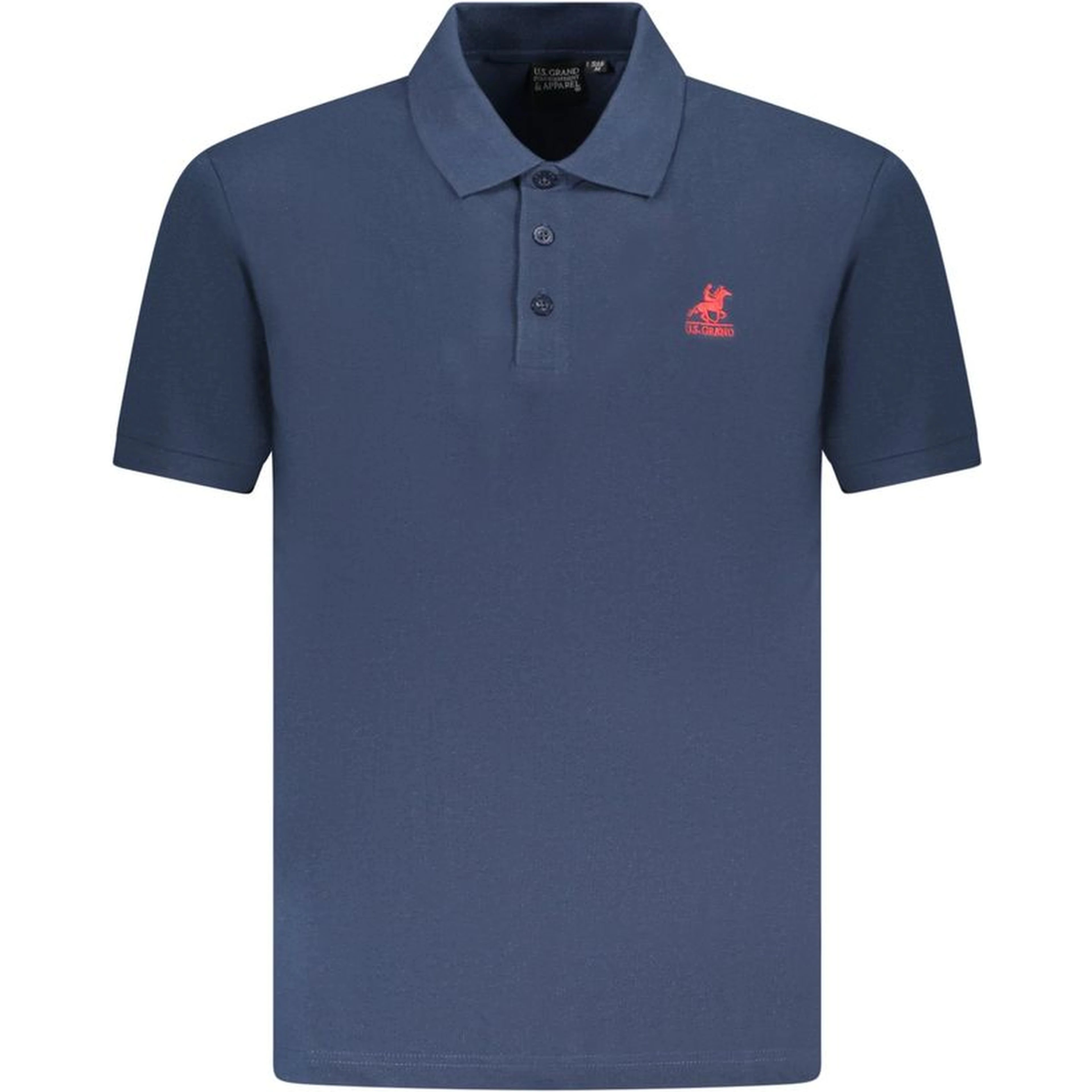 Blue Cotton Men Polo Shirt