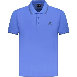 Blue Cotton Mens Polo Shirt