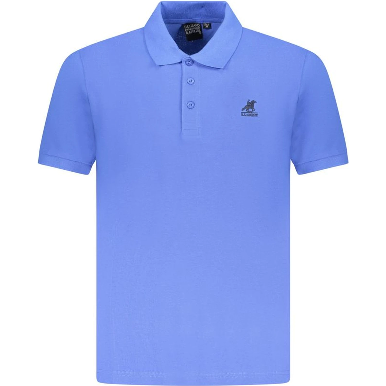 Blue Cotton Men Polo Shirt