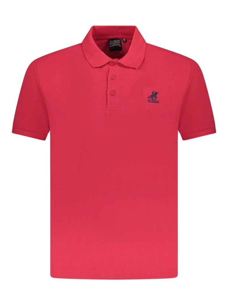 Red Cotton Men Polo Shirt