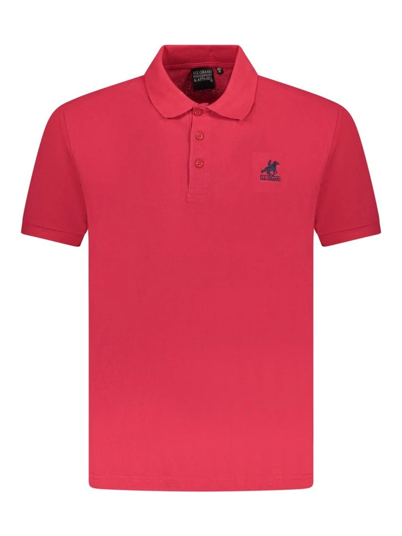 Red Cotton Men Polo Shirt