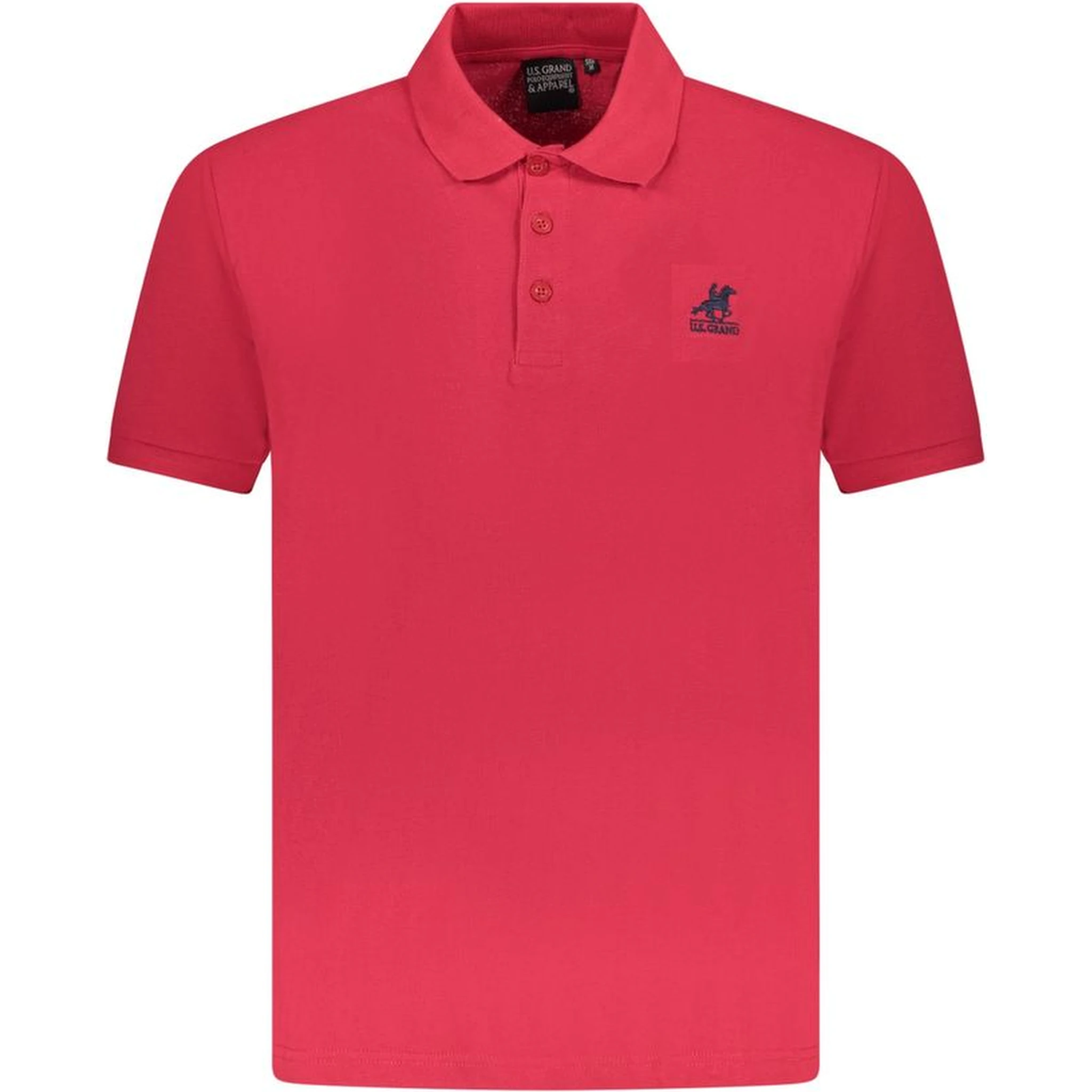 Red Cotton Men Polo Shirt