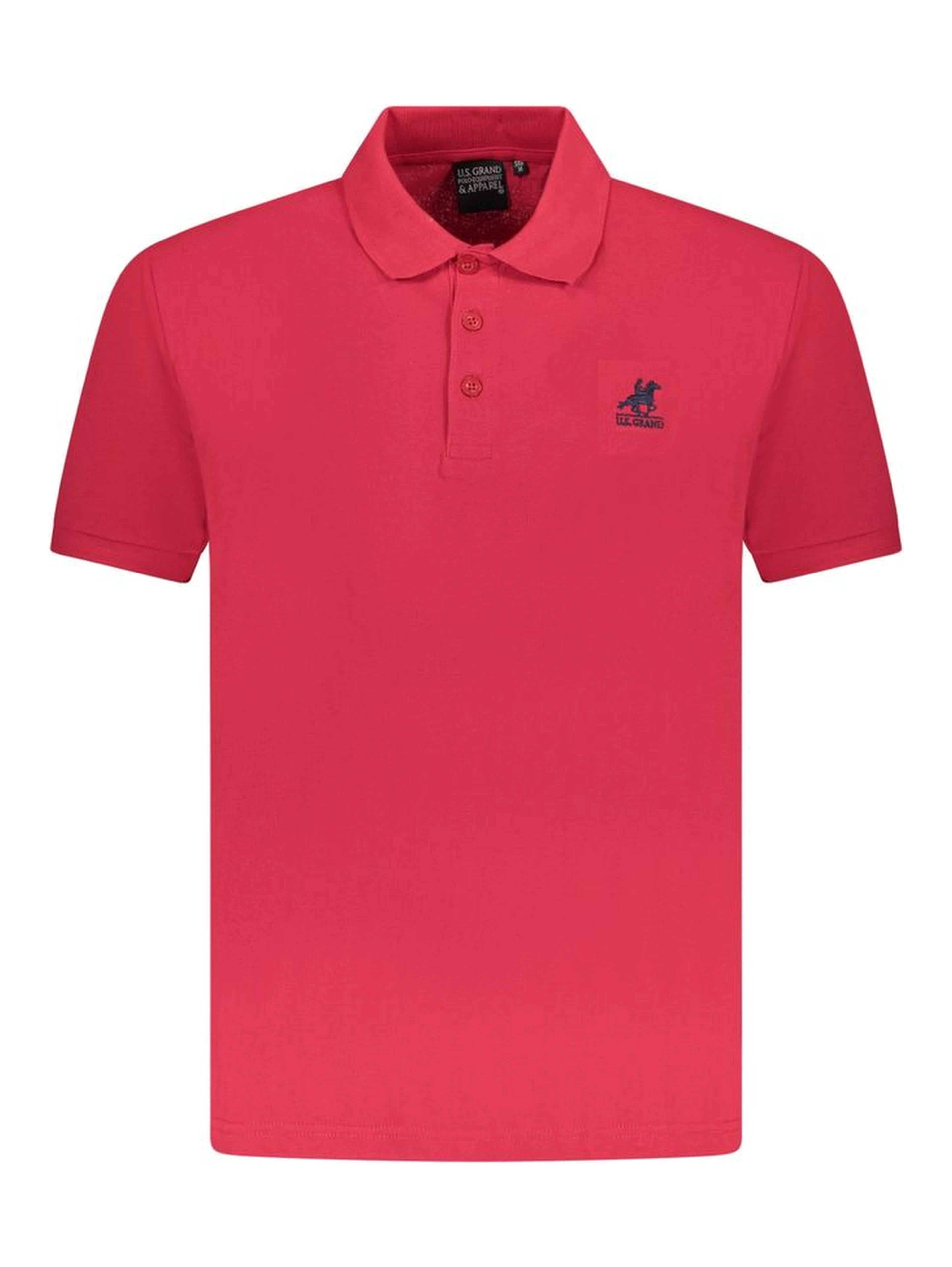 Red Cotton Men Polo Shirt