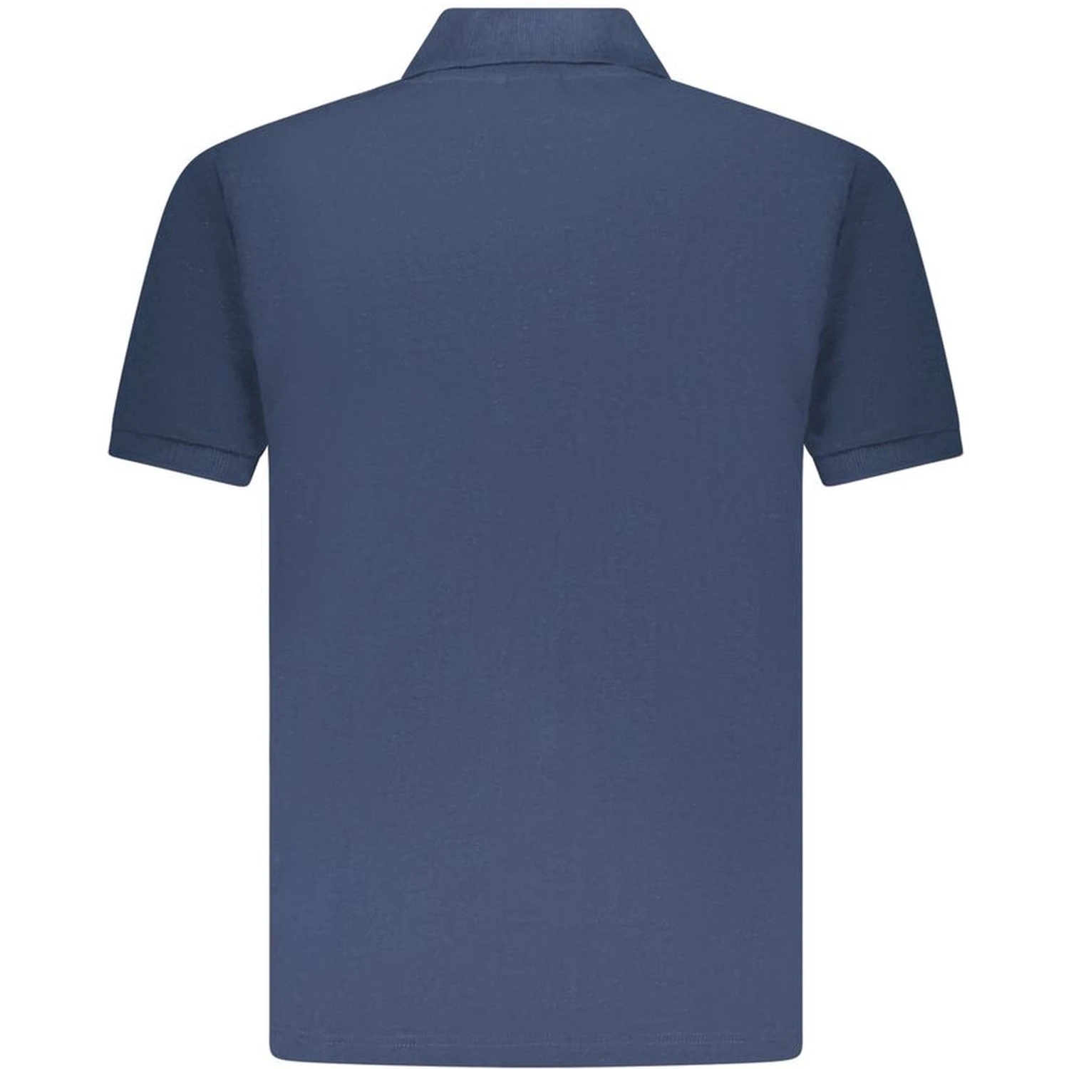 Blue Cotton Men Polo Shirt