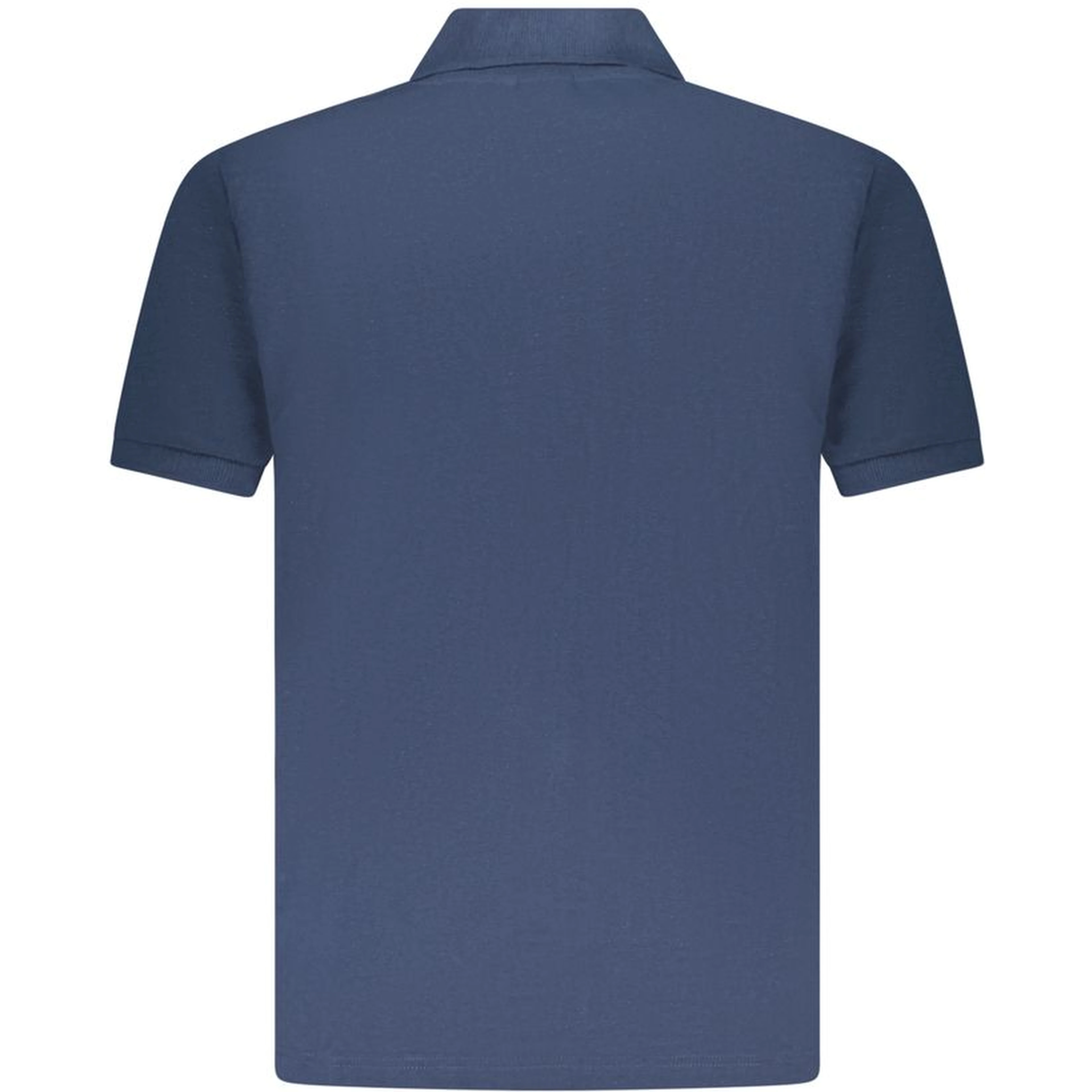 Blue Cotton Men Polo Shirt