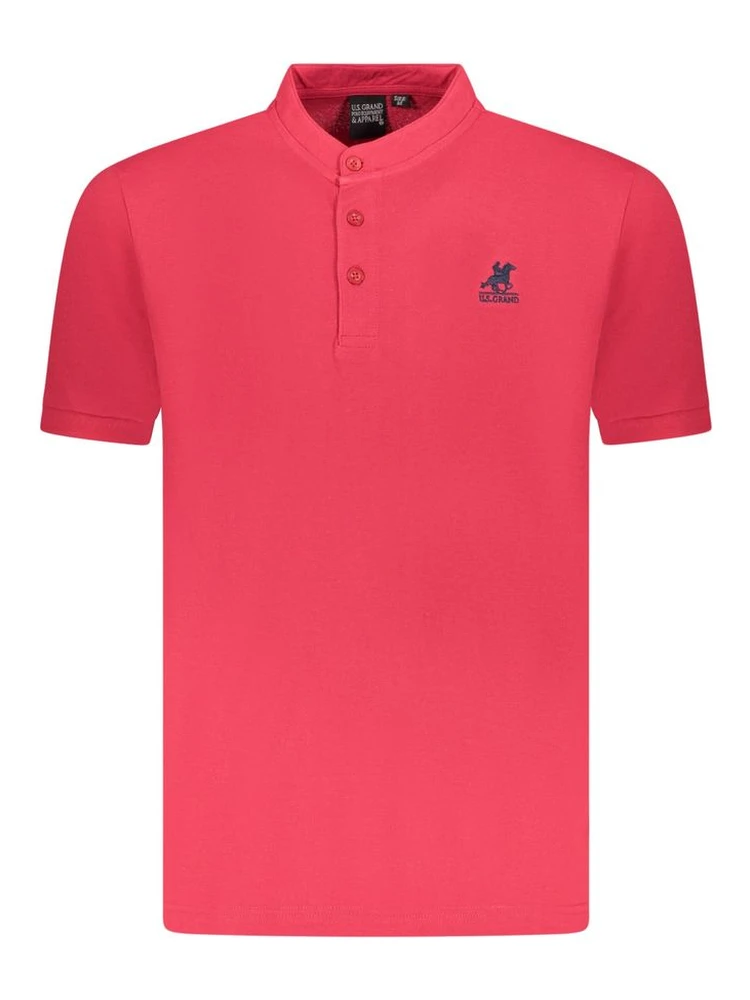 Red Cotton Men Polo Shirt