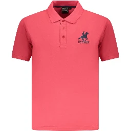 Red Cotton Men Polo Shirt