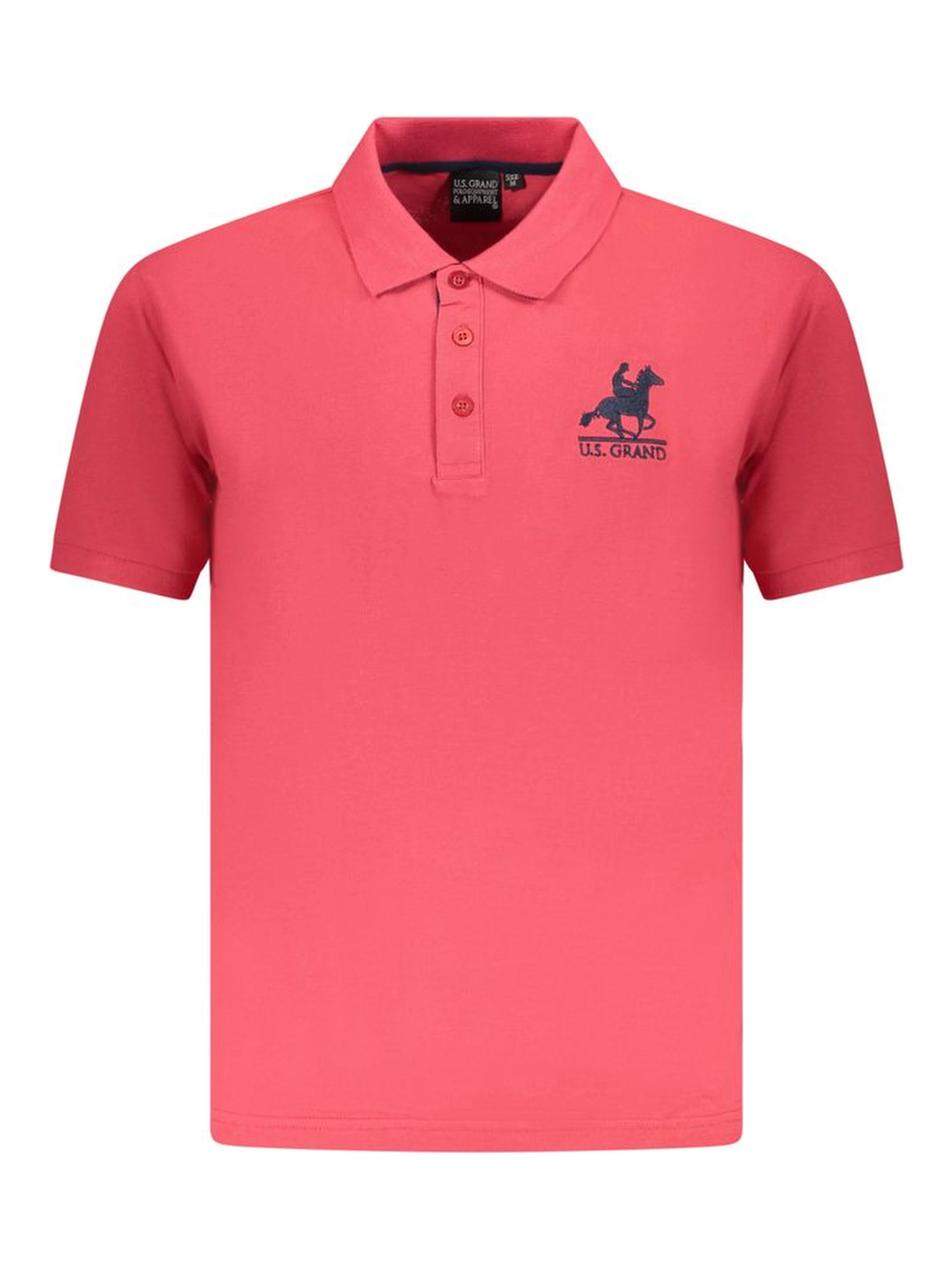 Red Cotton Men Polo Shirt