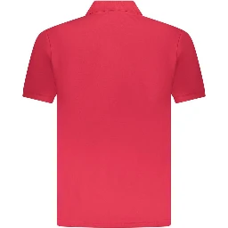 Red Cotton Men Polo Shirt