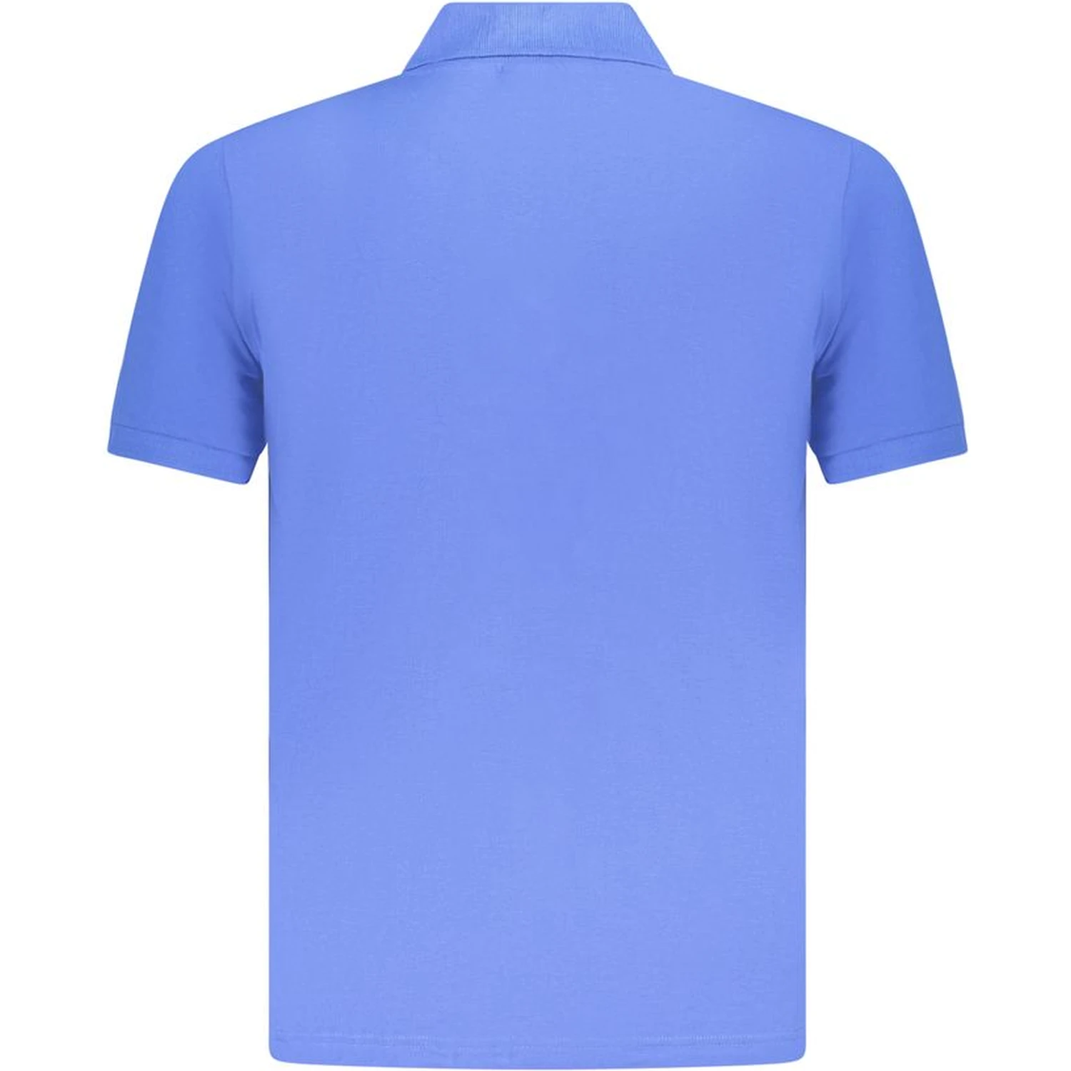 Blue Cotton Men Polo Shirt