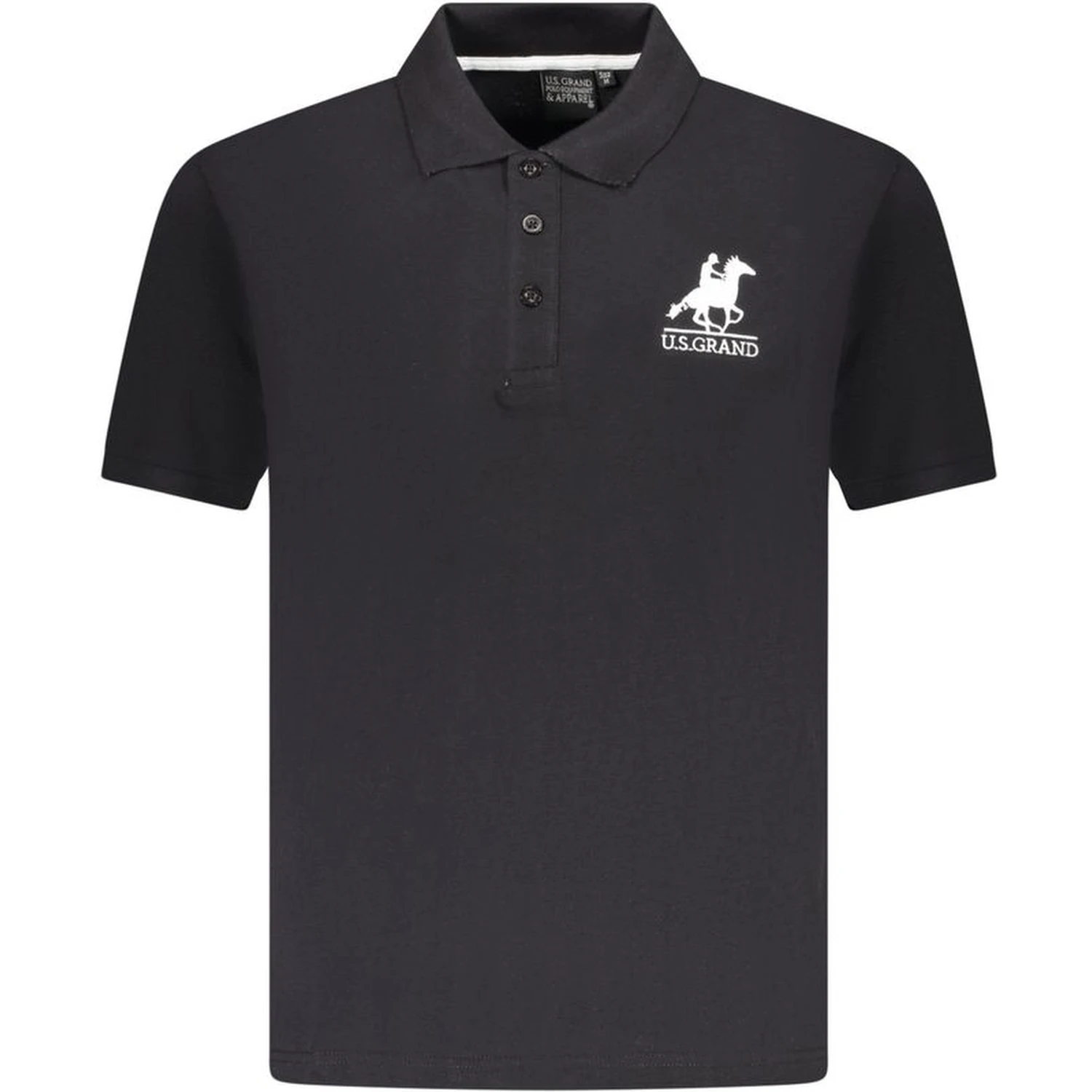 Black Cotton Men Polo