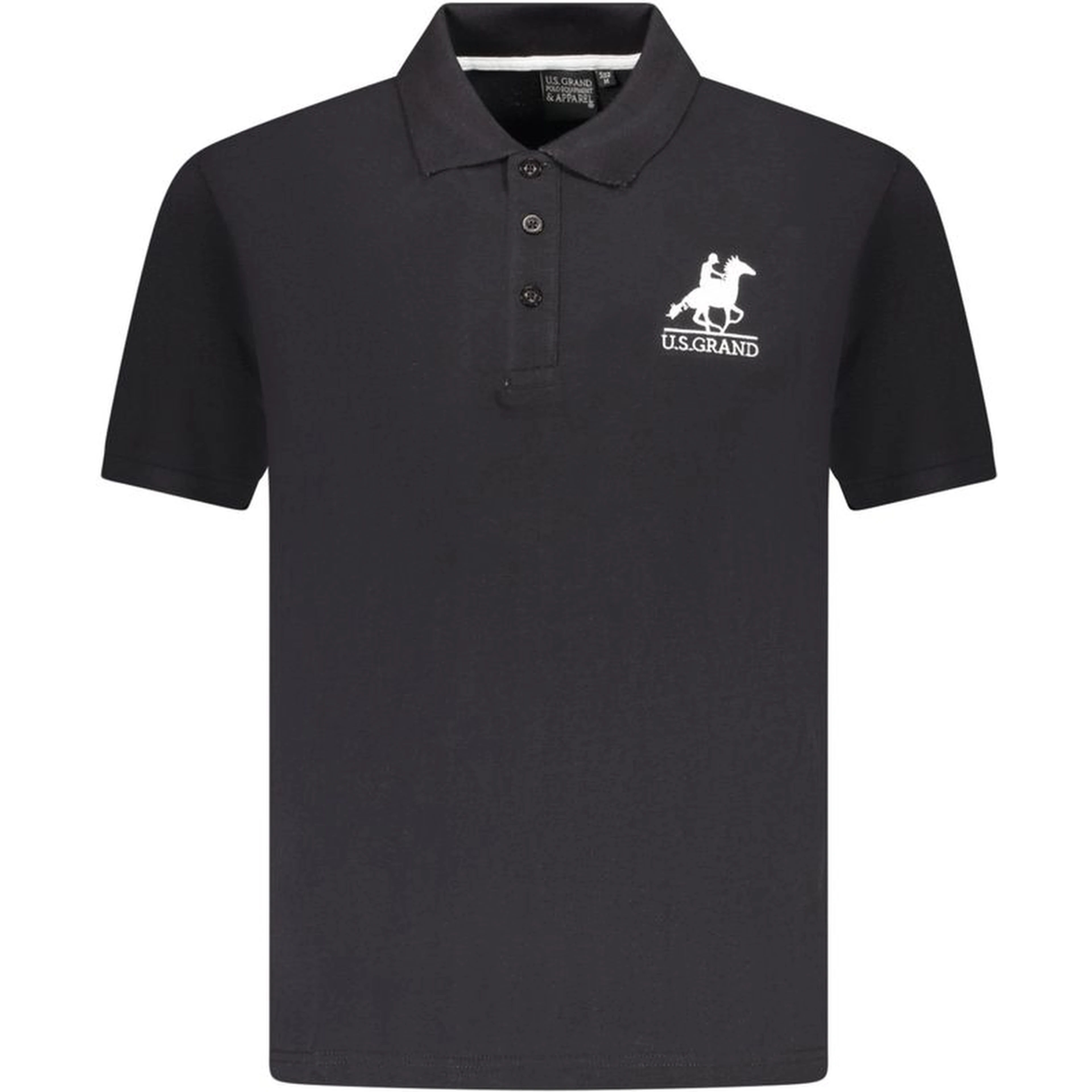 Black Cotton Men Polo