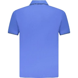 Blue Cotton Mens Polo Shirt