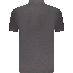 Black Cotton Men Polo Shirt