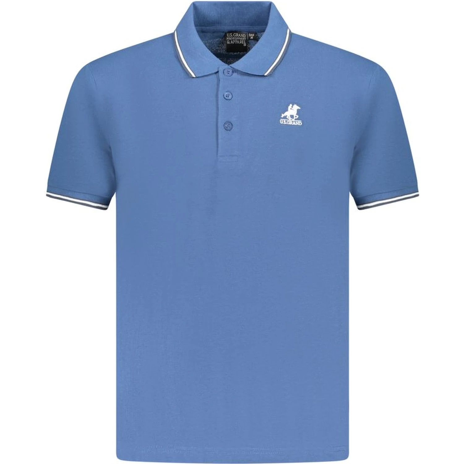 Blue Cotton Men's Polo Shirt