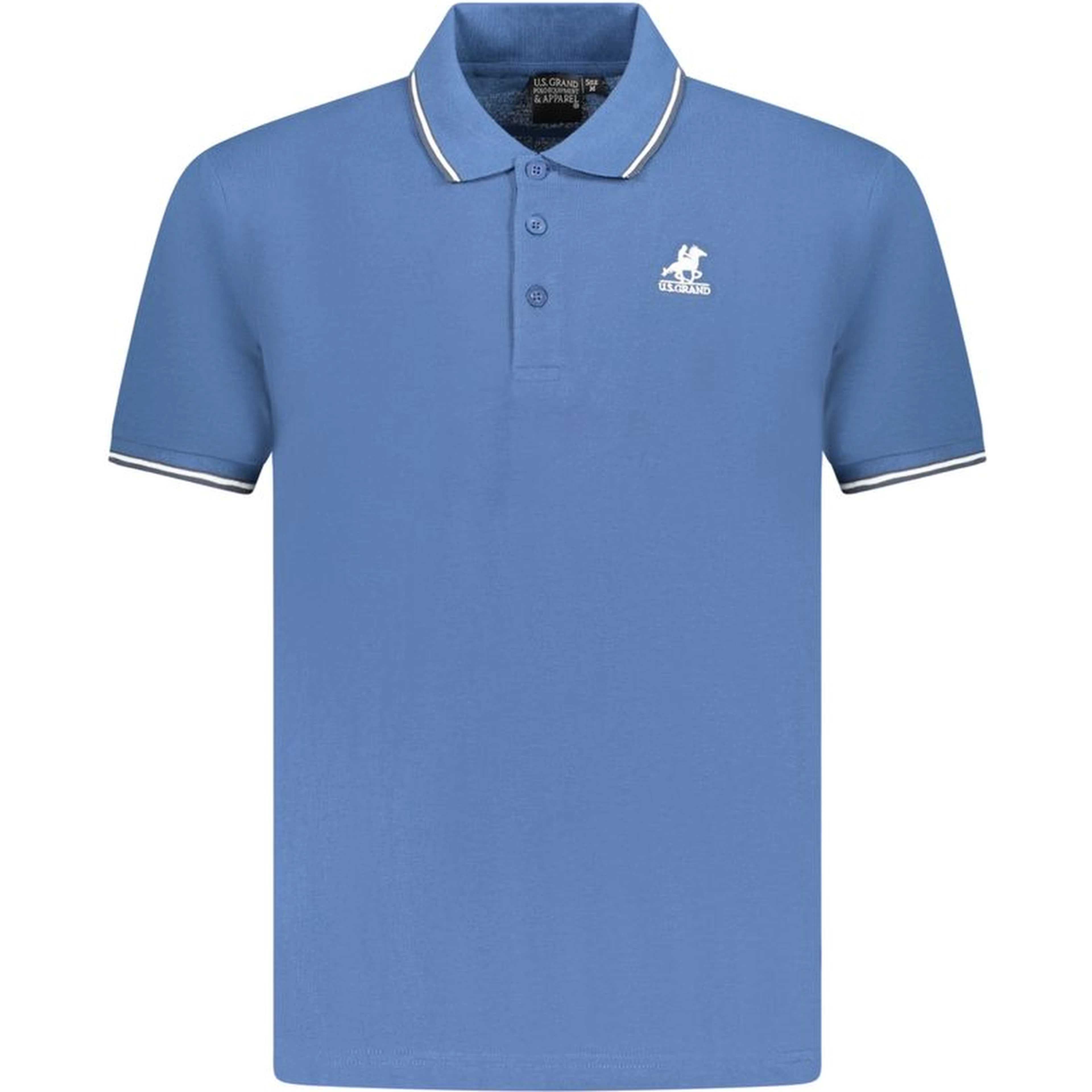 Blue Cotton Men's Polo Shirt