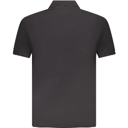Black Cotton Mens Polo Shirt