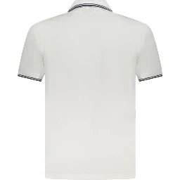 White Cotton Men Polo Shirt