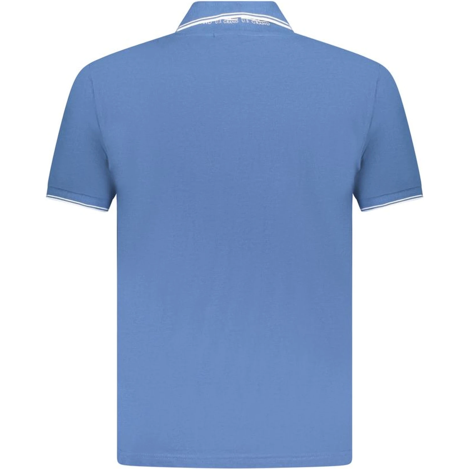 Blue Cotton Men Polo Shirt