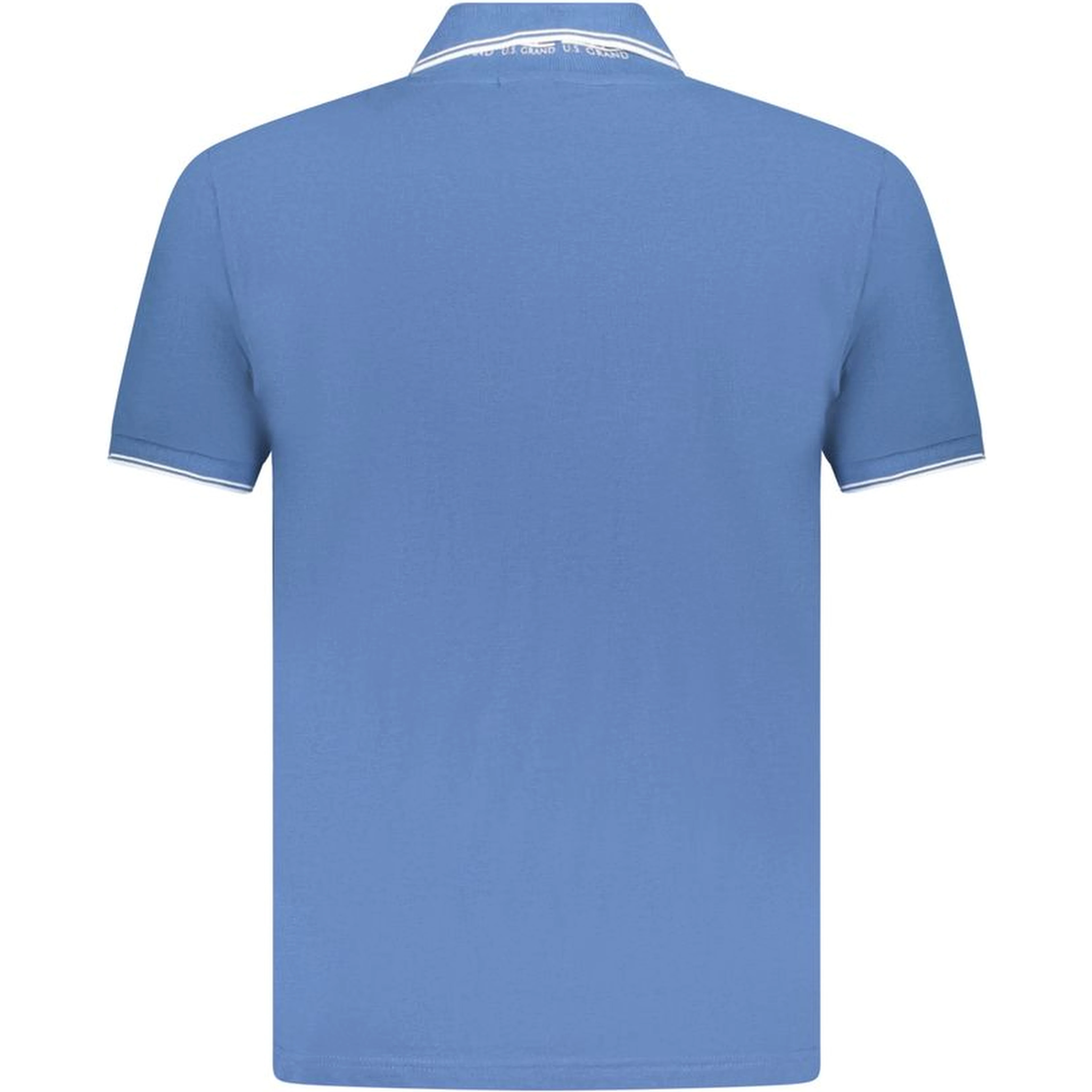 Blue Cotton Men Polo Shirt