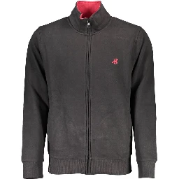 Black Cotton Men Sweatshirt
