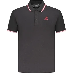 Black Cotton Mens Polo Shirt