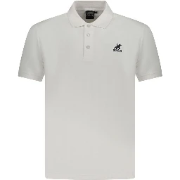 White Cotton Men Polo Shirt